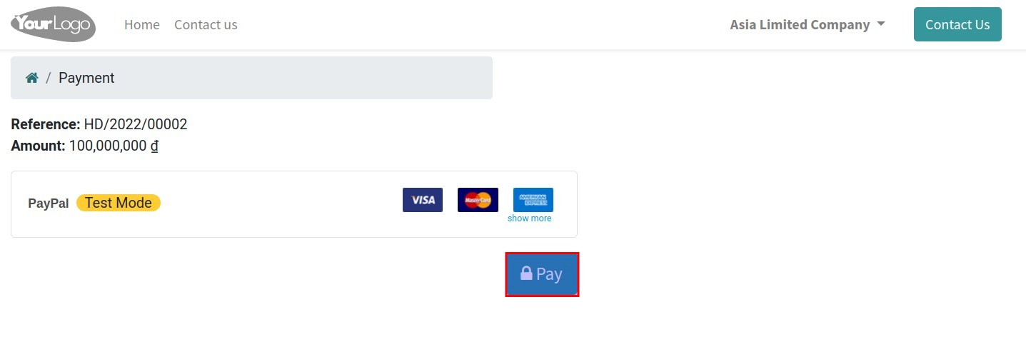 Khách hàng thanh toán qua paypal