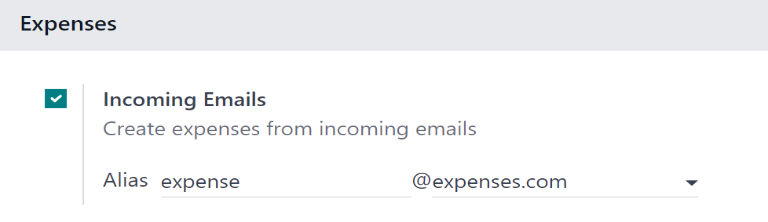 Te default email that populates the expenses email alias.