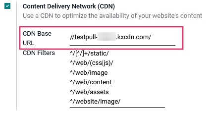 Kích hoạt cài đặt CDN trong Odoo.