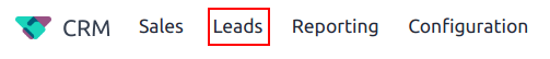 Leads menu on CRM application.