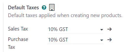 Default GST rates