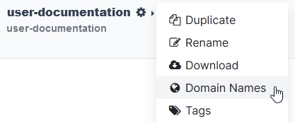 Accessing a database's domain names configuration