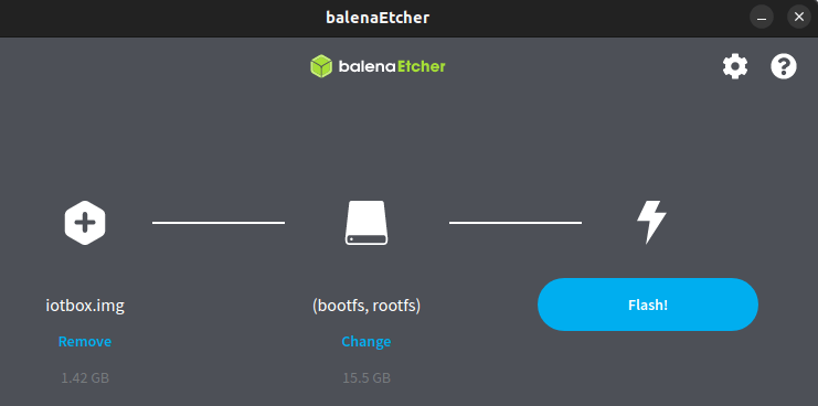 Flashing the SD card with balenaEtcher