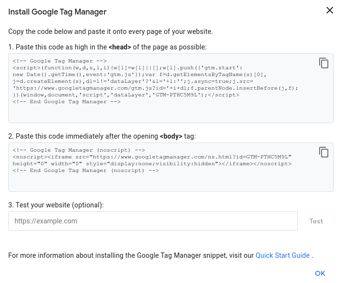 Install Google Tag Manager