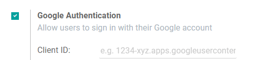 Filling out the client id in Odoo settings.