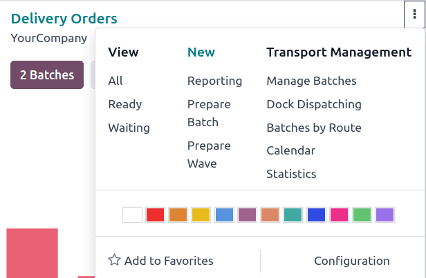 Show prepare batch option from the Transport Management drop-down menu.