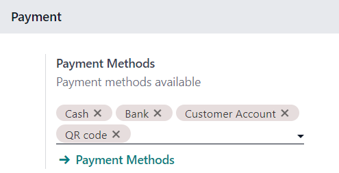 Enable QR code payment method