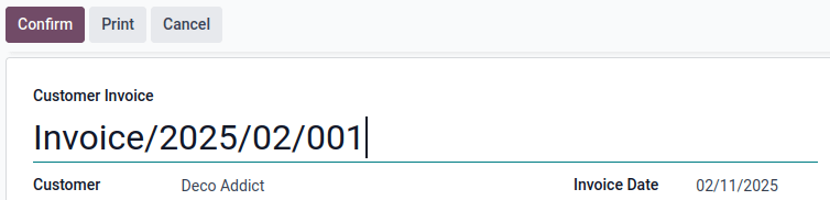 Editing the reference number of an invoice.