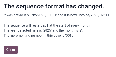 Editing the reference number of an invoice.