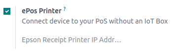 setting to enable the ePos printer feature