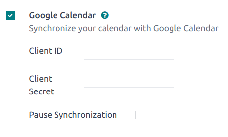 The Google Calendar checkbox in General Settings.