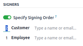 Toggle the switch to specify the signing order.