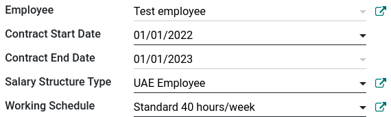 Select the Salary Structure Type to apply to the contract.