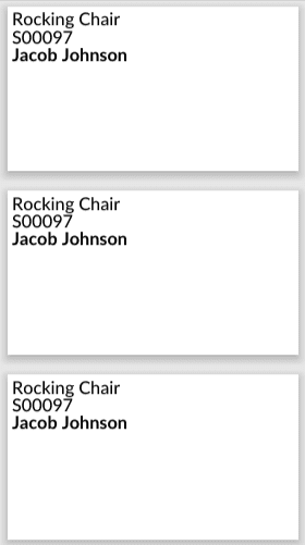 The assignment labels generated by clicking Print Labels or Print Label.