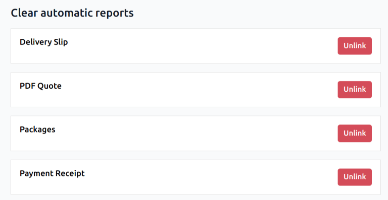 A list of reports currently linked to a printer in the IoT app.