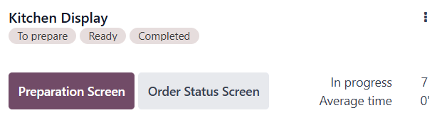 Kanban view of the preparation display