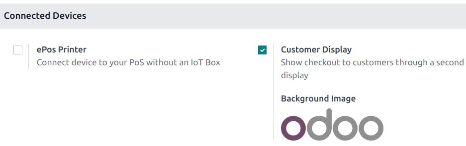 customer display setting checkbox