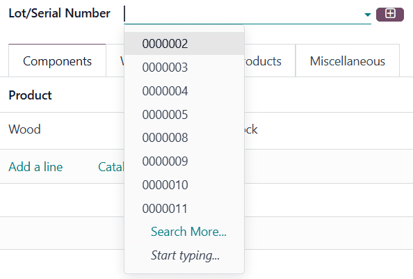 The "Lot/Serial Number" field on an MO.