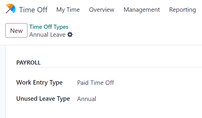 Configuring time off types