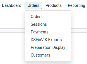 Menu to export DSFinV-K