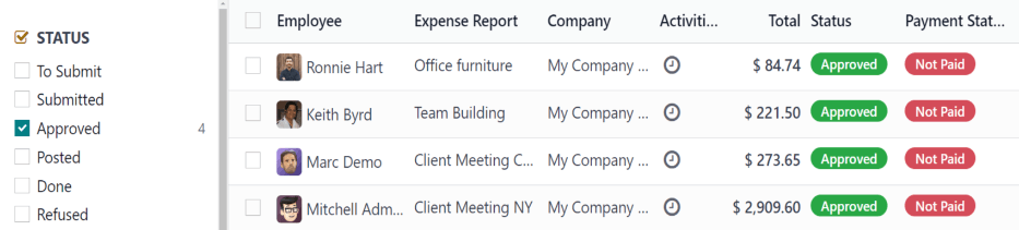 View reports to post by clicking on expense reports, then reports to post.