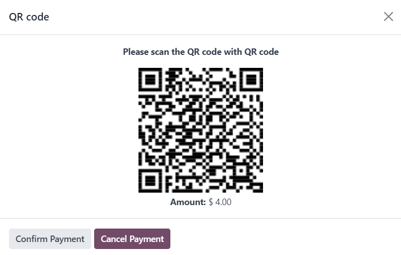 QR code payment example