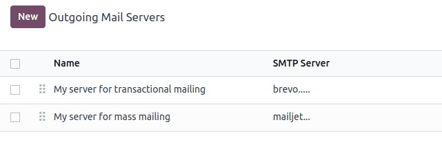 Example of split between transaction and mass mailing mail servers.