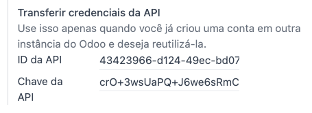 Transfer API Credentials.